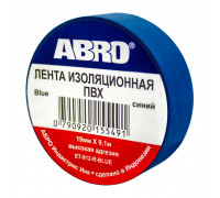 Изолента ПВХ ABRO EТ-912, синяя, 19ммх9.1м., упаковка 10шт,цена за 1шт.