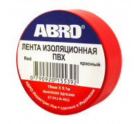 Изолента ПВХ ABRO EТ-912, красная, 19ммх9.1м., упаковка 10шт,цена за 1шт.