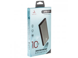 Зарядное устройство портативное AMFOX,10000mAh,USBx2,microUSB,Type-c, 2.4А,LED-индикац,белое APB-510
