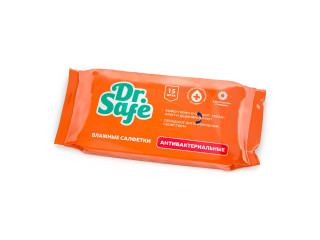 Салфетки влажные DR.SAFE для рук, антибактериальные с ароматом ромашки  (15шт)
