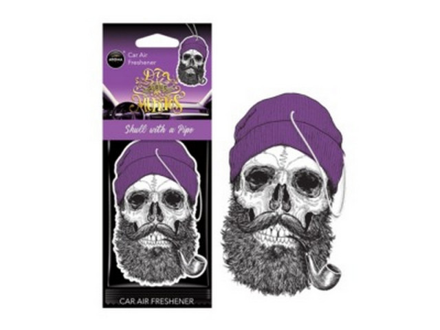 Ароматизатор для авто подвесной  Aroma Car Dia de Muertos аромат Skull With a Pipe, Польша