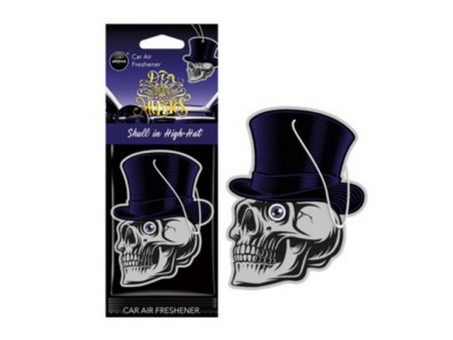 Ароматизатор для авто подвесной  Aroma Car Dia de Muertos аромат Skull in High-Hat, Польша