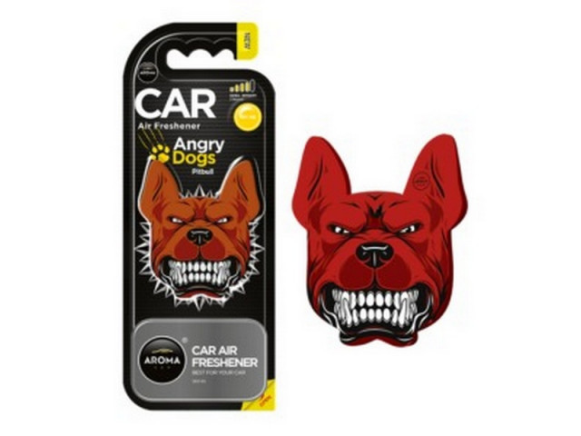 Ароматизатор для авто подвесной/на дефлектор полимерный Aroma Car Angry Dogs Black, Польша