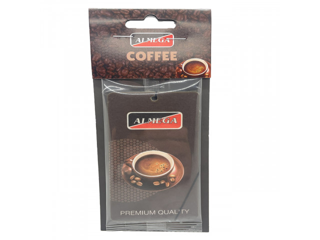 Ароматизатор для авто картонный  ALMEGA  COFFEE (кофе) подвесной