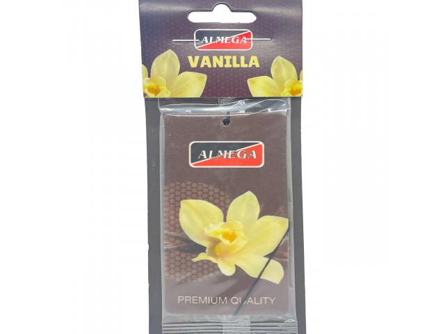 Ароматизатор для авто картонный  ALMEGA VANILLA (ваниль) подвесной