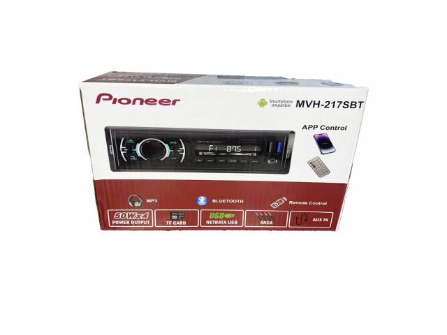 Автомагнитола  Pioneer MVH-217SBT Bluetooth, 1 Din, MP3, AUX, 2 USB, 50W*4, с пультом